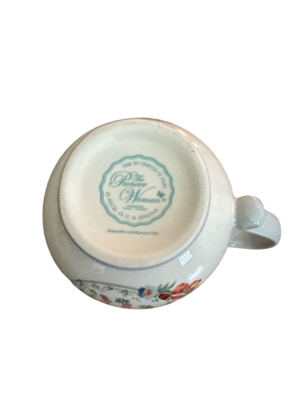 The Pioneer Woman Gray Gingham Pig Decal Country Chic Ceramic Coffee Tea Mug Cup - Picture 7 of 8